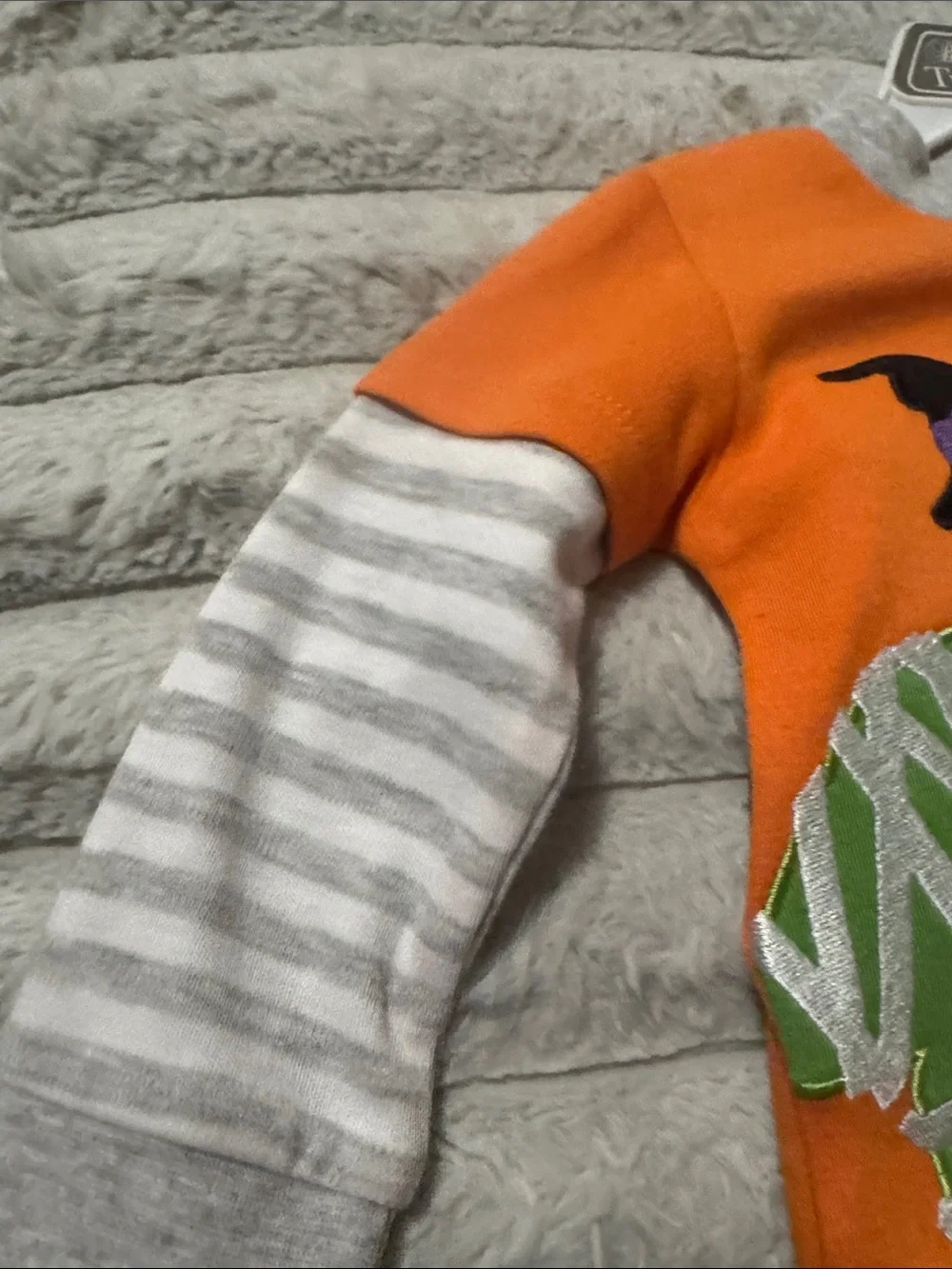 Baby Essentials Orange & Black Halloween Dino Mummy Two-Piece Set